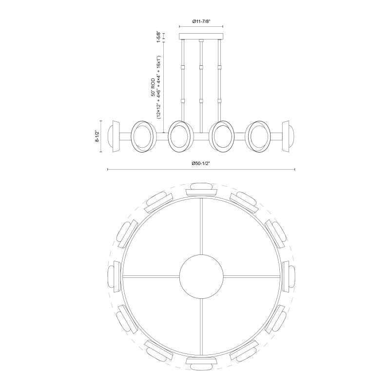 ALONSO 50-in CHANDELIER
