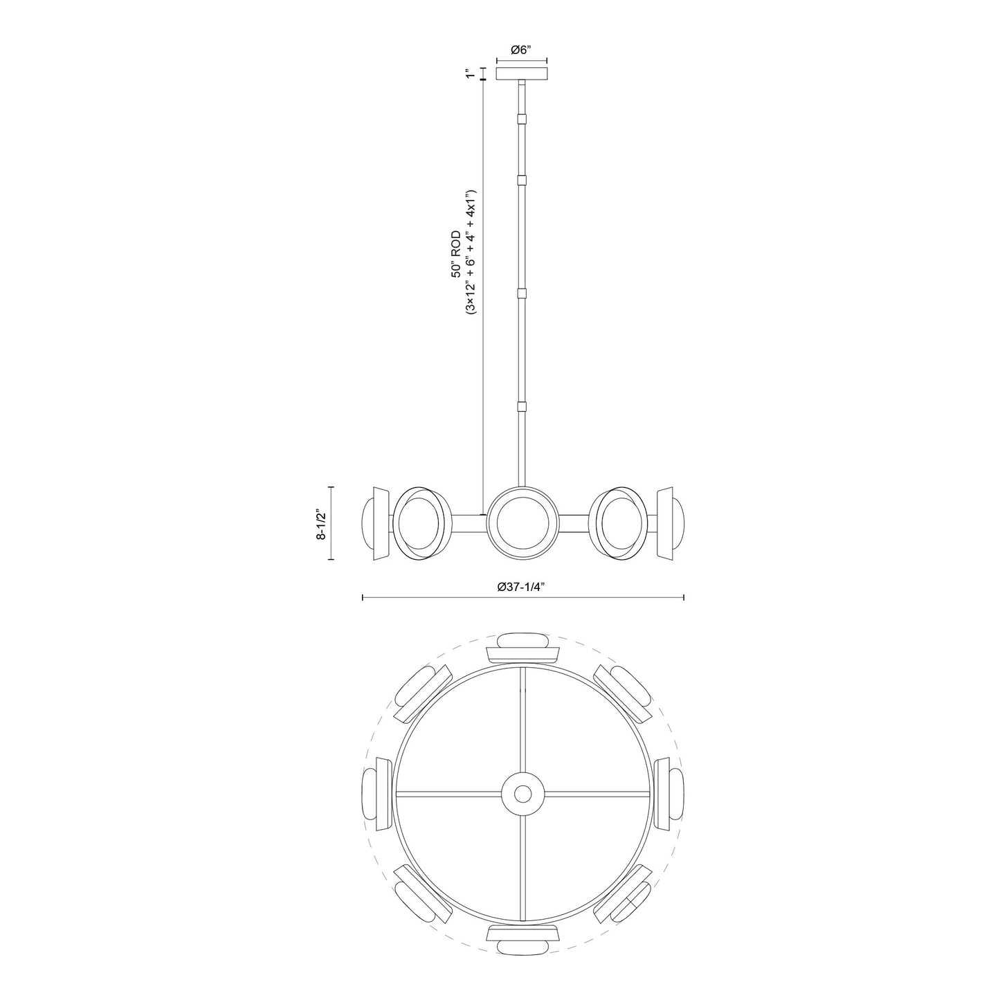 ALONSO 37-in CHANDELIER