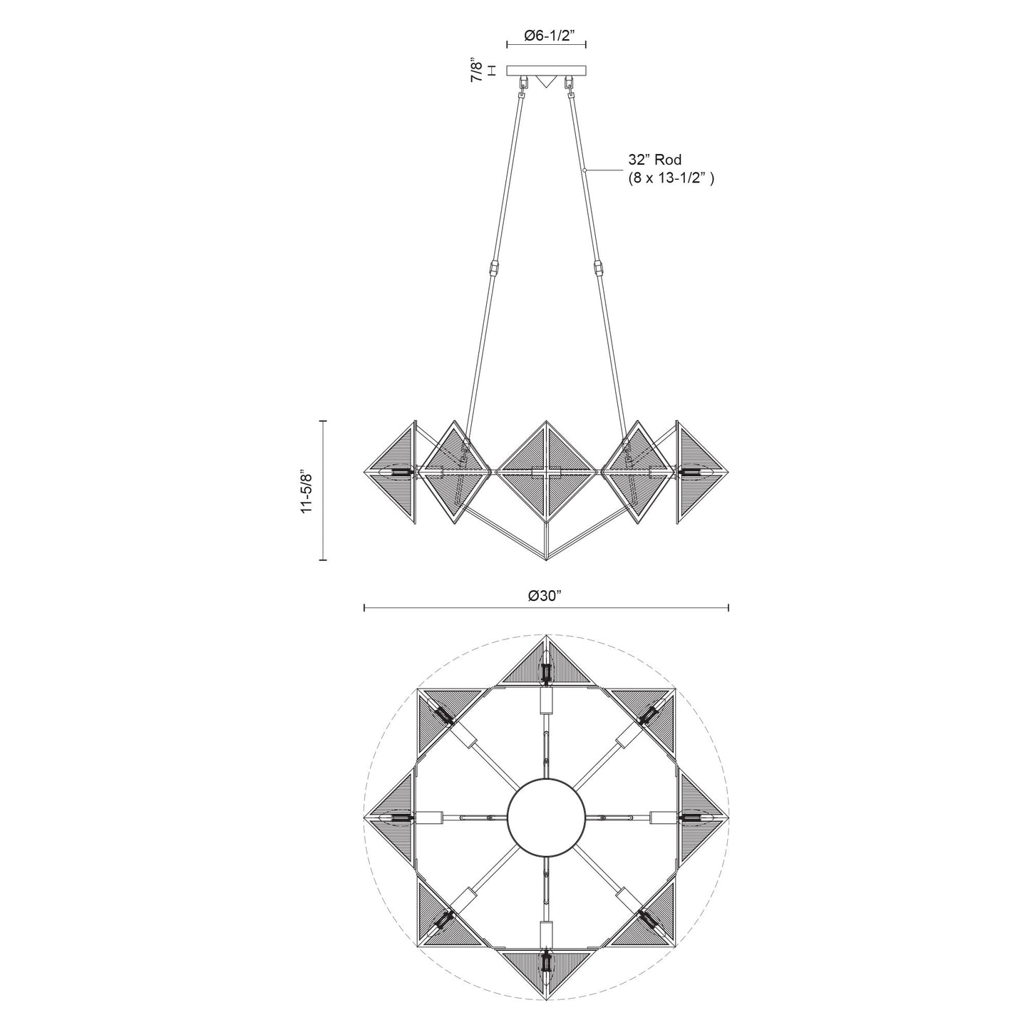 CAIRO 30-in CHANDELIER