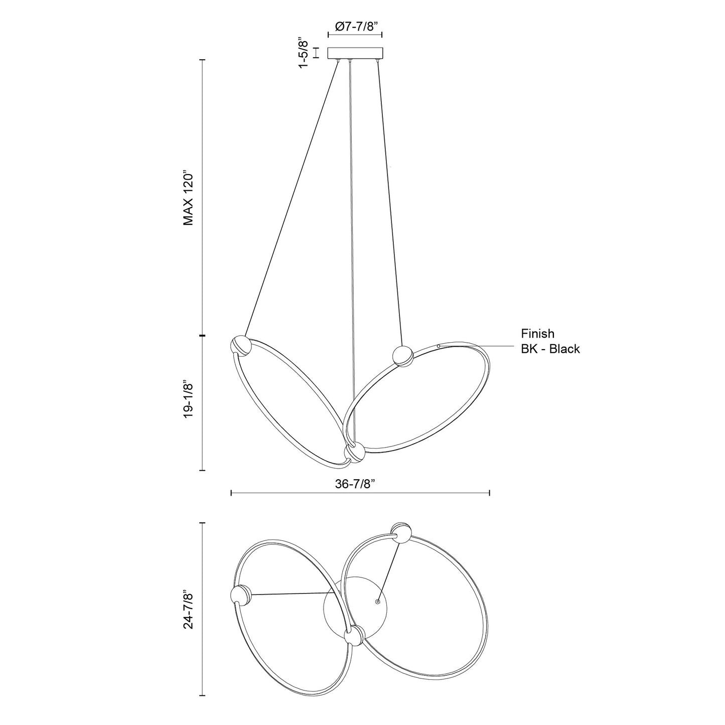 ISHO 2 HEAD CHANDELIER