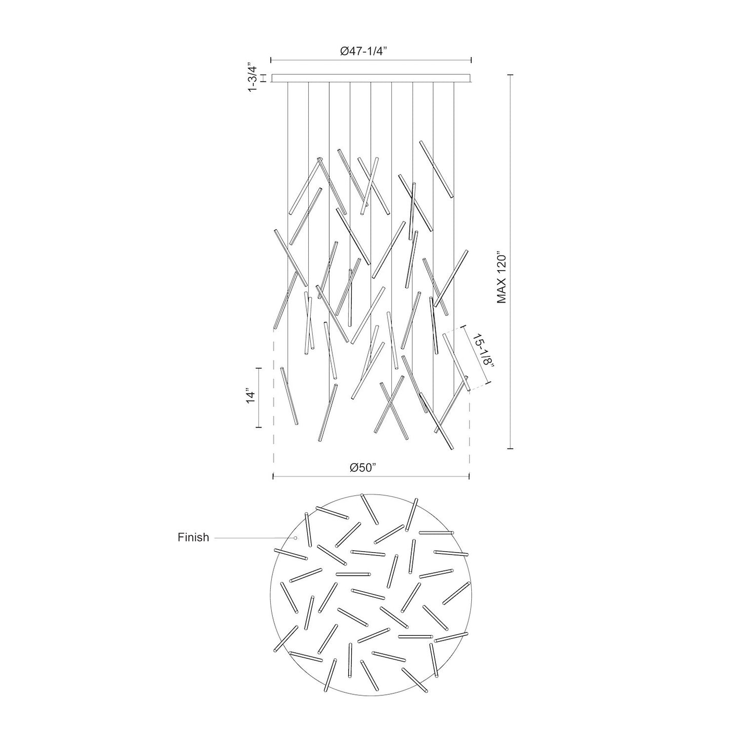 CHUTE 50-in MULTI PENDANT