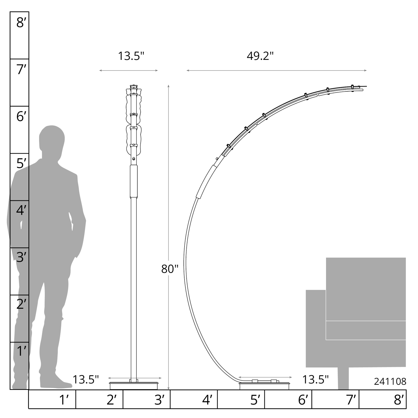 GLISSADE LED ARC FLOOR LAMP