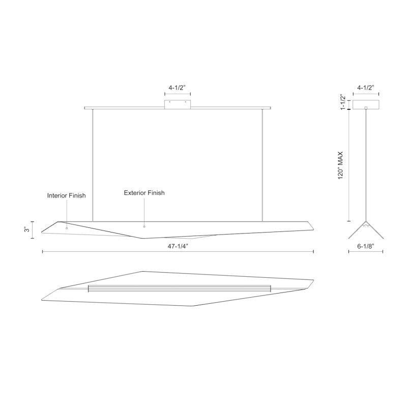TARO 48-in LINEAR PENDANT